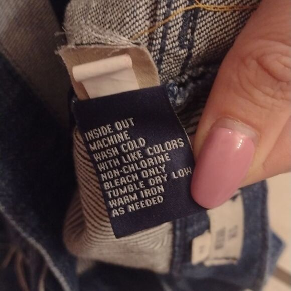 Madewell Slim Boyfriend Jean distressed patchwork raw hem blue denim size 24 - Picture 11 of 13